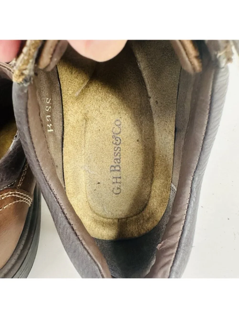 G H Bass Geoff Oxfords Men's 11.5 M Casual Shoes Brown Leather Moc Toe Lace Up